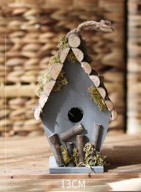 森林木质小房子木屋圣诞可爱装饰摆件花园庭院阳台创意手工杂货