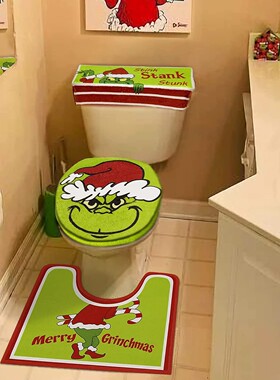 跨境节格林奇马桶坐垫脚垫装饰品