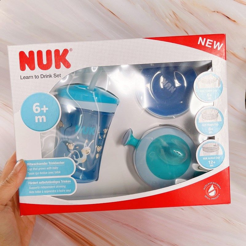 德国NUK宝宝学饮杯防漏嘬饮杯鸭嘴杯婴儿童训练硅胶吸管杯喝水杯,淘宝优惠券,粉丝福利购,淘宝优惠卷
