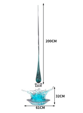 酒店大堂售楼处透明树脂水滴吊y饰摆件创意水纹雕塑落地装饰品定