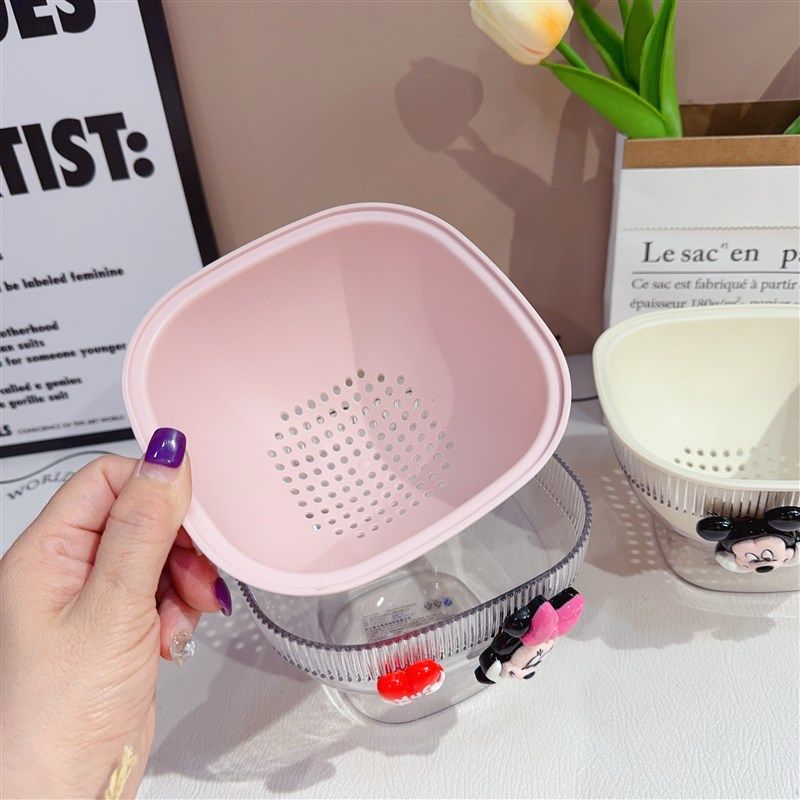 可爱洗菜盆沥水篮家用厨房双层洗水果篮子淘菜盆客厅精致小水果盘,淘宝优惠券,粉丝福利购,淘宝优惠卷