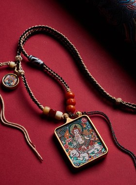 唐卡十二生肖八大本命佛吊坠大日如来普贤K菩萨属龙蛇守护神本命