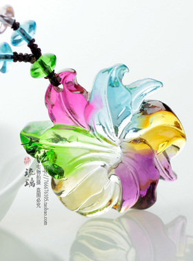 情侣款吊坠古法琉璃玫瑰花朵女毛衣链吊坠项链玫瑰之恋.送女友饰