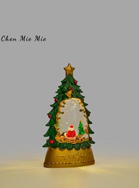 「无聊瞭看看树下的老人」圣诞节小夜灯雪人老人桌面摆件礼物装饰