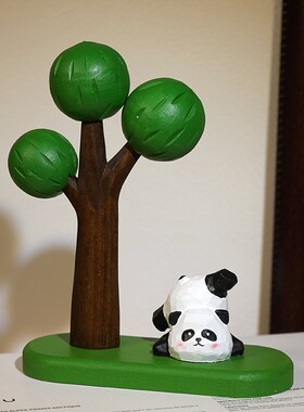 【夏日荫凉】木雕树小摆件可爱办公室家居书房桌面摆放解压装饰品