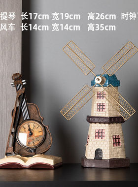 欧式创意复古摆件超市美陈工艺品客厅酒柜办公室书W架陈列装饰道