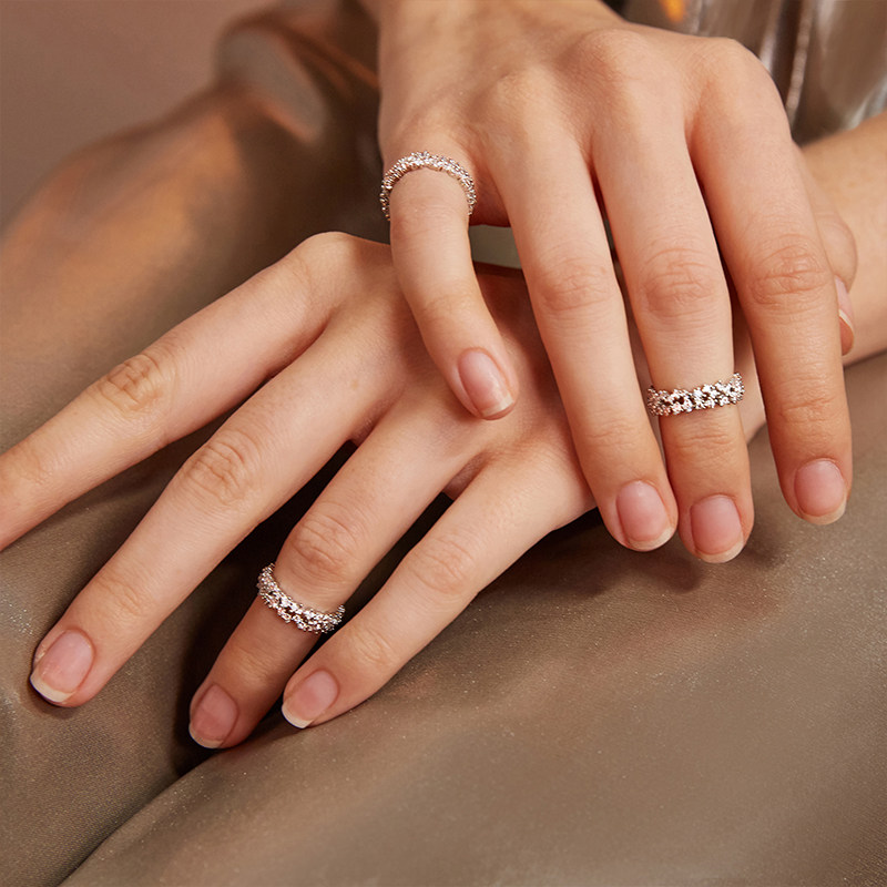 Zhao Lusi's same style LELOUP diamond ice ring