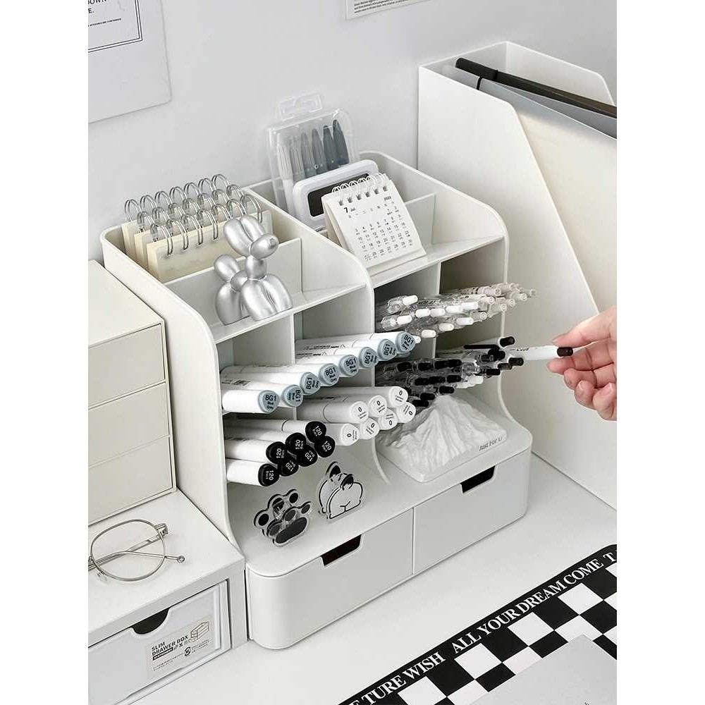 笔筒收纳盒办公室桌面大容量高级感学生斜插式多功能亚克力笔桶,淘宝优惠券,粉丝福利购,淘宝优惠卷