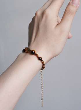 原创虎眼石民族风琉璃手链女百搭