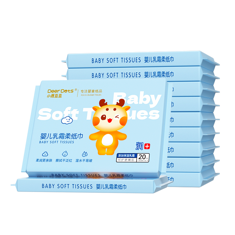DeerDots乳霜纸柔纸巾婴儿专用亲肤易擦拭便携保湿抽纸宝宝面巾纸 - 图3