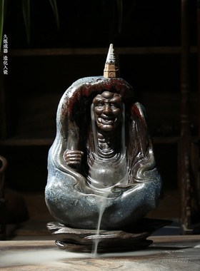 中式王顺一念善j恶倒流香炉 创意陶瓷如来禅意摆件家用檀香炉礼品