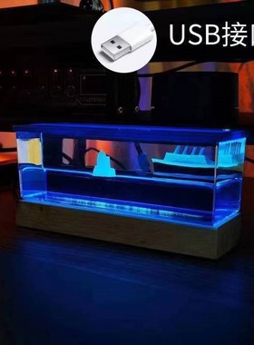 友谊永不翻船游轮流体发光漂流瓶桌E面装饰摆件毕业季礼物生日礼