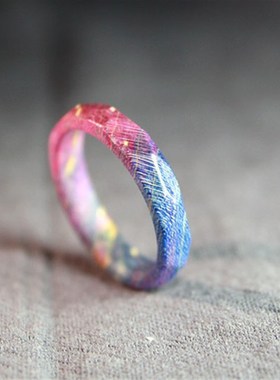 缘起藏墨小清新枣木稳定木创意男女情侣戒指创意R生日礼物手链跑