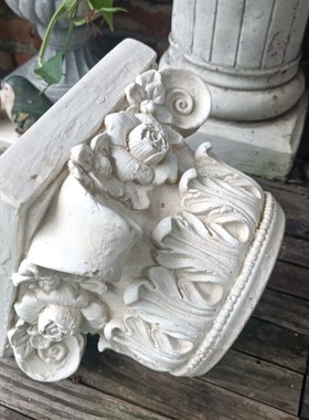 欧式罗马柱子花盆园庭院别墅阳台B装饰复古做旧置落地底座摆件花