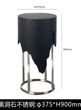 圆柱形底座石材石墩基p座客厅落地大理石柱摆件展示架洞石雕塑摆
