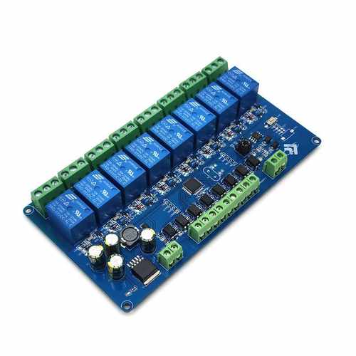 Modbus RTU八路继电器模块 RS485/TTL UART  8路输入输出 - 图3