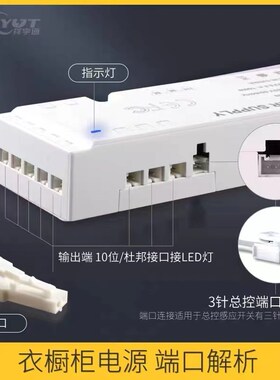 杜邦电源衣橱柜灯专用电源感应超薄展酒柜层板灯带开关变压器12V