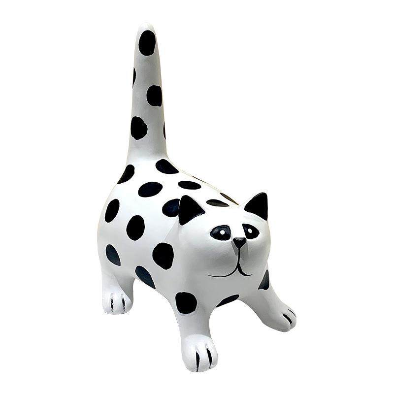 波点猫咪动物树脂客厅摆件家居饰品创意桌面酒柜装饰品样板间轻奢,淘宝优惠券,粉丝福利购,淘宝优惠卷