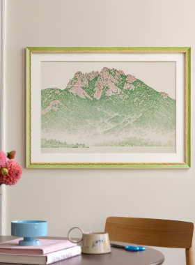小清新绿水青山风景装饰画