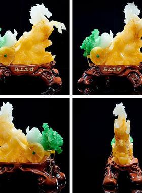 客厅玄关装饰马拉白菜摆件中式树脂工艺品开业乔迁风水摆件