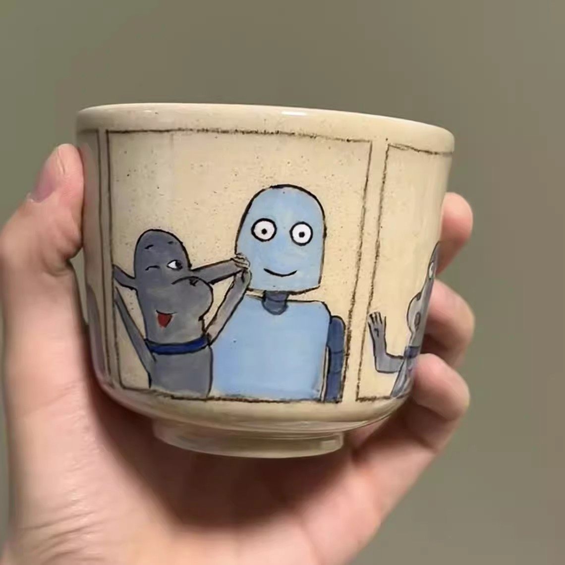 现货！勾画手绘机器人之梦周边陶瓷咖啡马克杯可爱机器人小狗礼物,淘宝优惠券,粉丝福利购,淘宝优惠卷