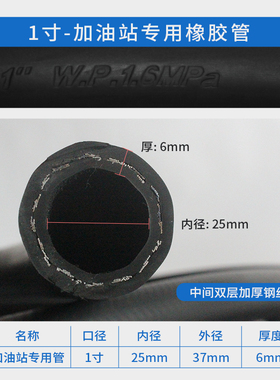 1寸加油机胶管输油管汽油柴油管防静电钢丝管加油枪耐低温管防爆