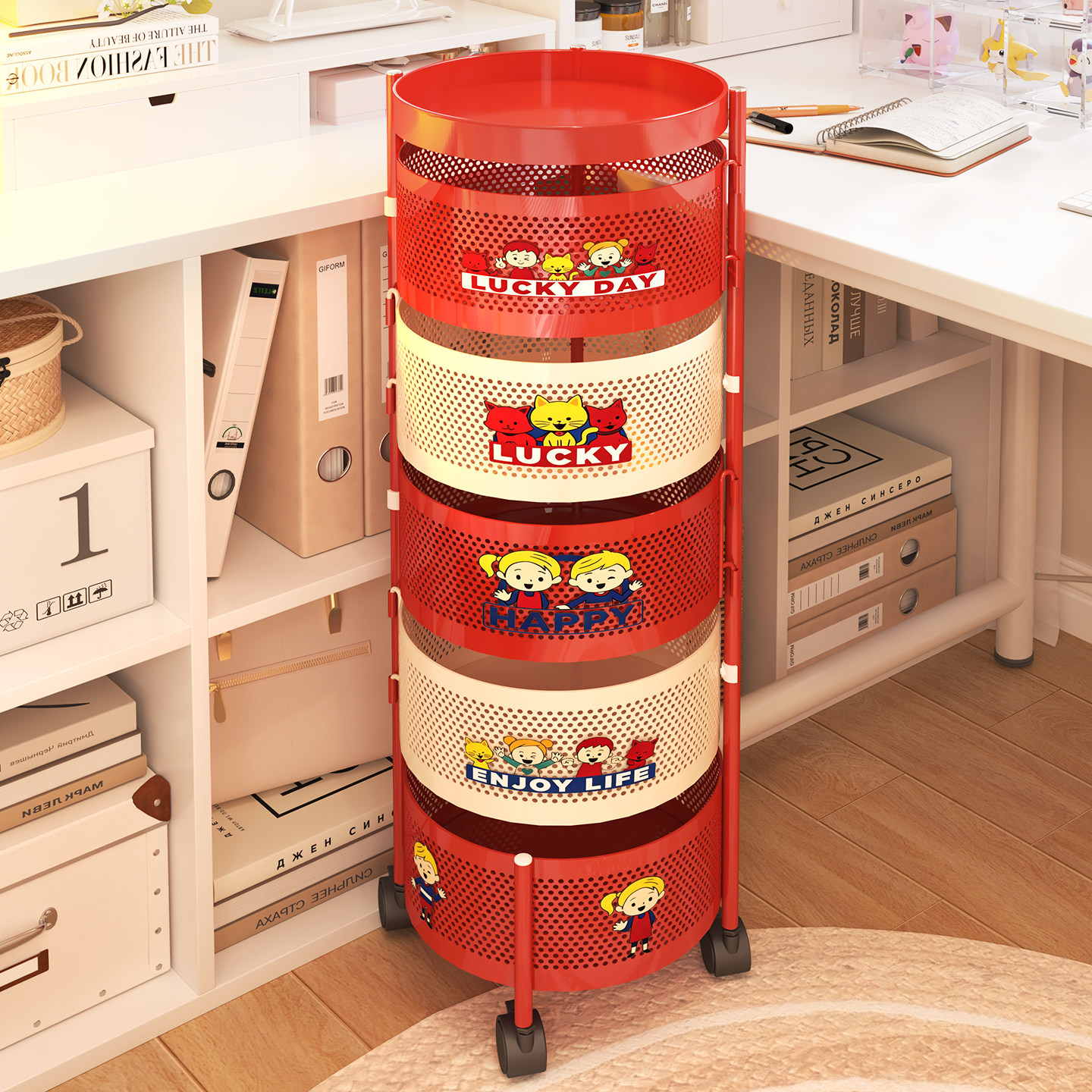 多巴胺零食小推车置物架收纳箱高颜值客厅玩具收纳多层落地储物柜,淘宝优惠券,粉丝福利购,淘宝优惠卷