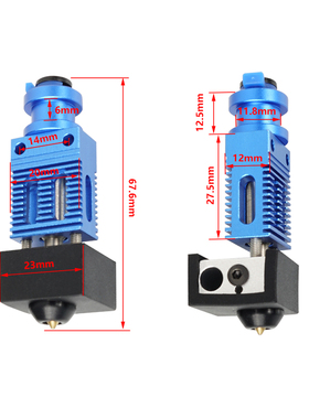 CR10 ender3蓝色挤出头 Creality 耐高温3D打印配件 热端喷头套件