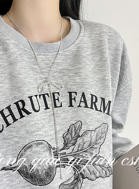 简约蝴蝶结流苏项链轻奢小众设计