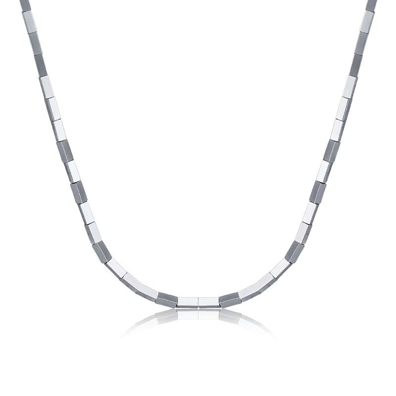 几何方块钛钢项链搭配T恤女夏ins嘻哈冷淡风轻奢小众高级感卫衣链 - 图3