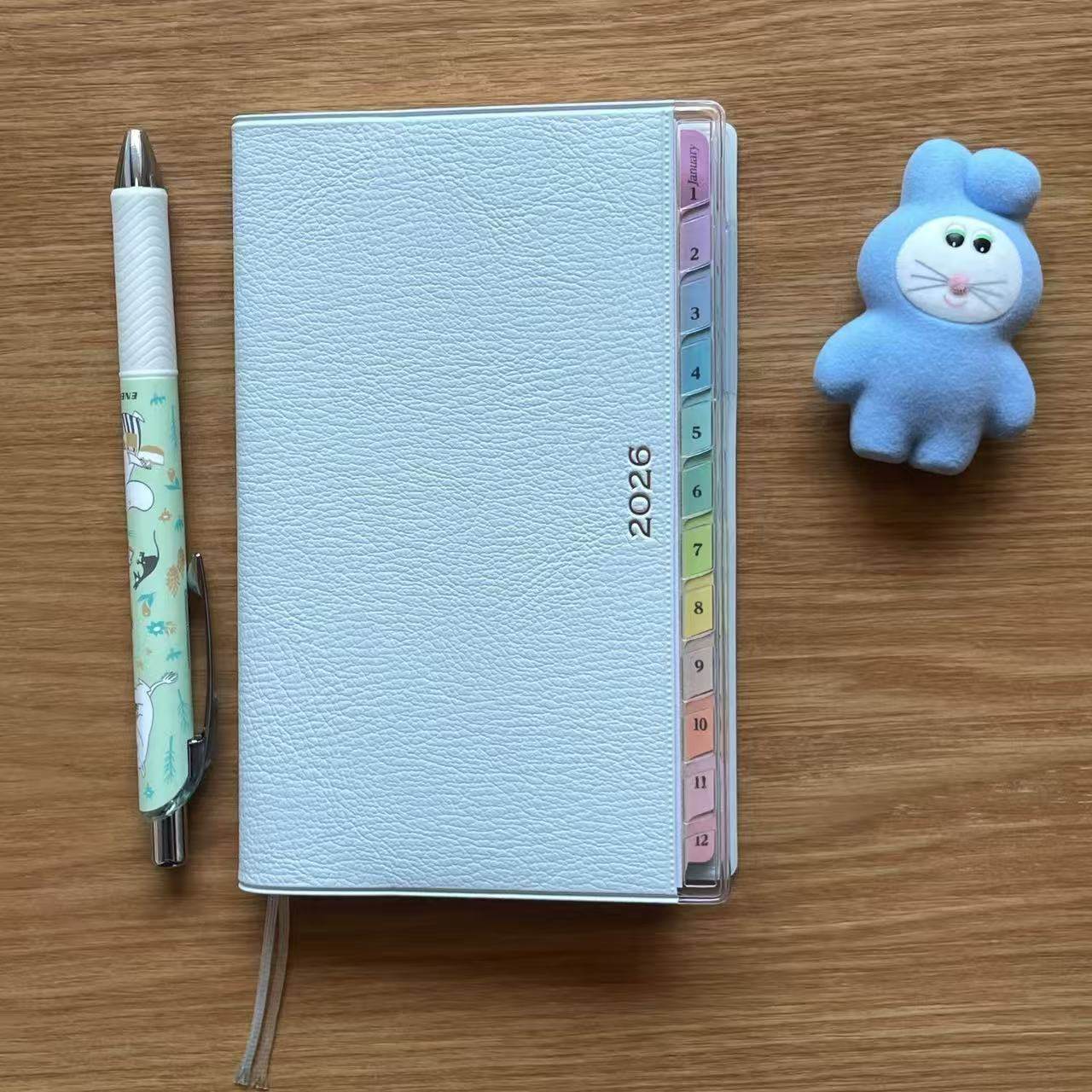 2026年蓝色彩虹索引日程手帐本韩版高颜值学生周计划日记笔记本子,淘宝优惠券,粉丝福利购,淘宝优惠卷