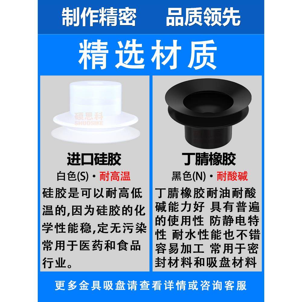 天行机械手大头真空吸盘单双三层强力吸嘴SP/DP/MP工业安装孔8MM - 图0