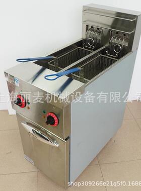 立式双缸双筛电炸炉DF-28不锈钢炸翅鸡腿三缸三筛DF-26-3西厨设备
