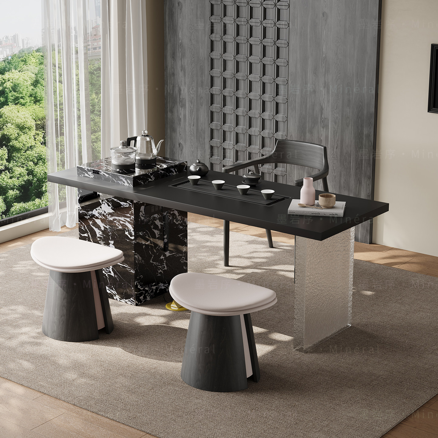 意式茶桌家用小茶台轻奢极简客厅小型高级感泡茶桌岩板阳台茶桌椅,淘宝优惠券,粉丝福利购,淘宝优惠卷