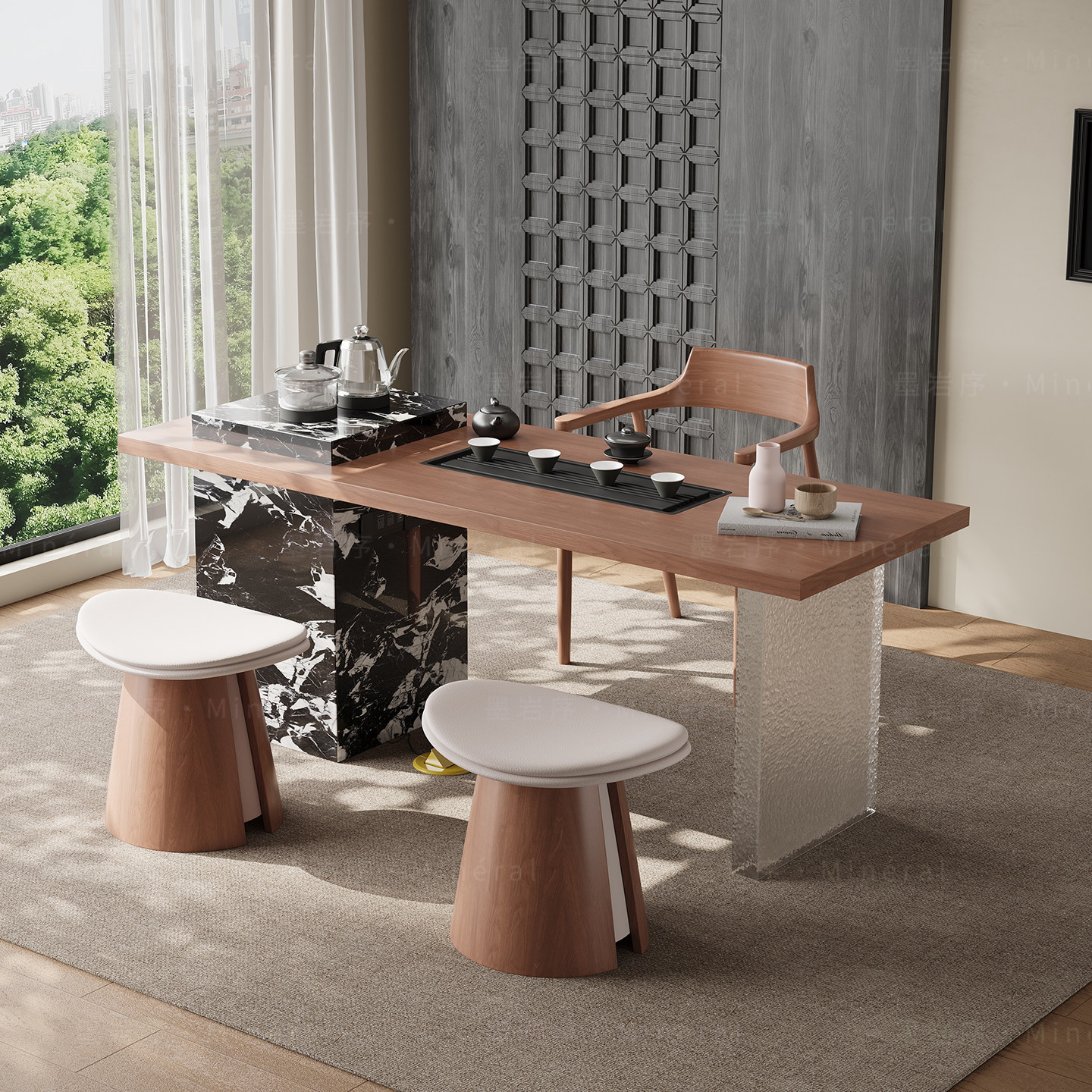 意式茶桌家用小茶台轻奢极简客厅小型高级感泡茶桌岩板阳台茶桌椅,淘宝优惠券,粉丝福利购,淘宝优惠卷