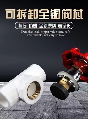 PEppr精品截止阀全铜升降式卡簧闸阀活接配件4分自来水管阀门开关