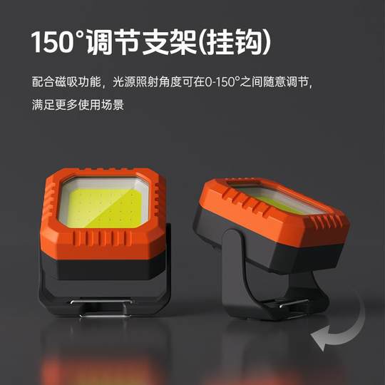 磁吸钥匙扣迷你小方灯露营灯户外工作灯便携补光灯信号警示灯手电