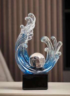 风生水起酒柜装饰品摆件轻奢高档办公室客厅电视柜高级感家居饰品