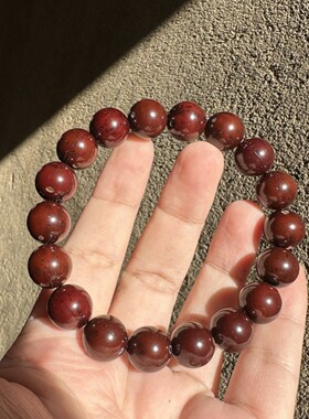 紫金鼠实心雕刻三眼菩提手串
