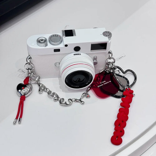 红色极繁挂链钥匙圈手机挂件时尚多功能配件包包挂饰女华强北代购 - 图0
