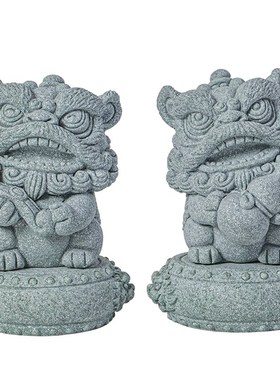 创意东方萌醒狮茶宠摆件可爱系小狮子鱼缸盆栽造景桌面装饰品