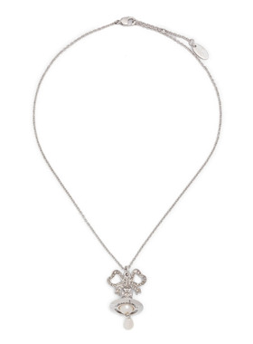 蝴蝶结立体土星珍珠项链女高级感