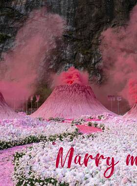 户外网红云朵气球雕塑景区海滩民宿秋千装饰粉色火焰山打卡大摆件