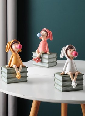 家居软装饰品儿童房小女孩书柜书桌书架摆件客厅电视柜房间新房子