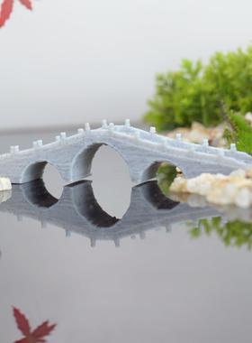 亭子桥中式古建筑摆件小桥凉亭假山盆景假山微景观鱼缸造景装饰