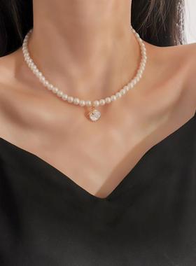 十里间【贝壳杉】气质简约法式浪漫白川贝母珍珠项炼温柔轻奢锁骨