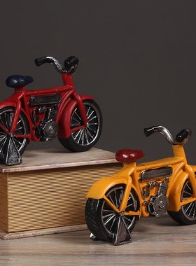 复古自行车模型摆件家居橱窗装饰桌面摆设餐厅酒柜咖啡厅软装饰品