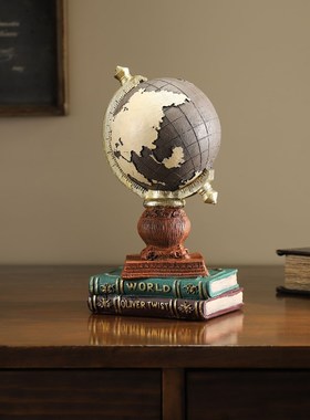 客厅复古怀旧酒柜摆件饰品电视柜装饰办公室地球仪书房摆设工艺品