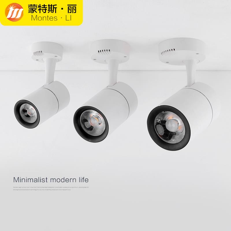 led明装射灯20w0w服装店家用背景墙cob吸顶导轨道灯店铺展厅聚光 - 图0