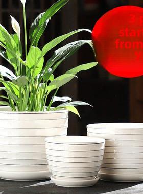 客厅装饰简单的家庭电视柜创意个性化的陶瓷展示花盆家庭净空大装